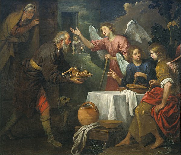 600x512 Abraham And The Three Angels Painting Giovanni Andrea De Ferrari - Abraham And The Three Angels Painting