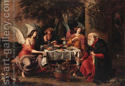 400x275 Abraham And The Three Angels Willem Van, The Elder Herp - Abraham And The Three Angels Painting