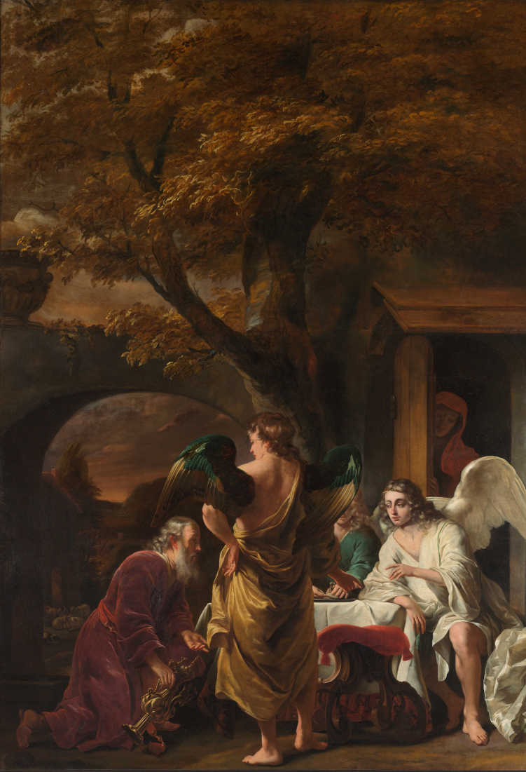 751x1101 Ferdinand Bol Abraham Meets The Three Angels - Abraham And The Three Angels Painting