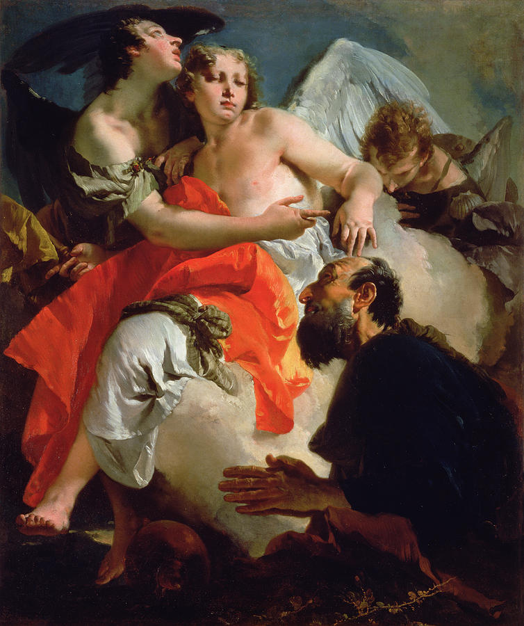 754x900 Abraham And The Three Angels Painting By Giovanni Battista Tiepolo - Abraham And The Three Angels Painting