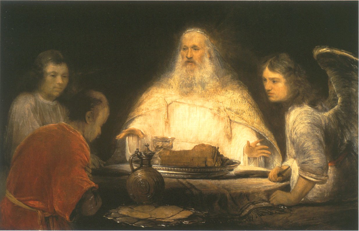 1235x794 Arent De Gelder God And The Angels Visit Abraham - Abraham Bible Painting