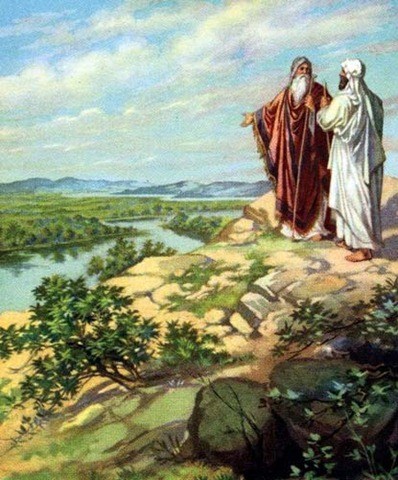 398x480 Abraham And Lot Leave Egypt - Abraham Bible Painting