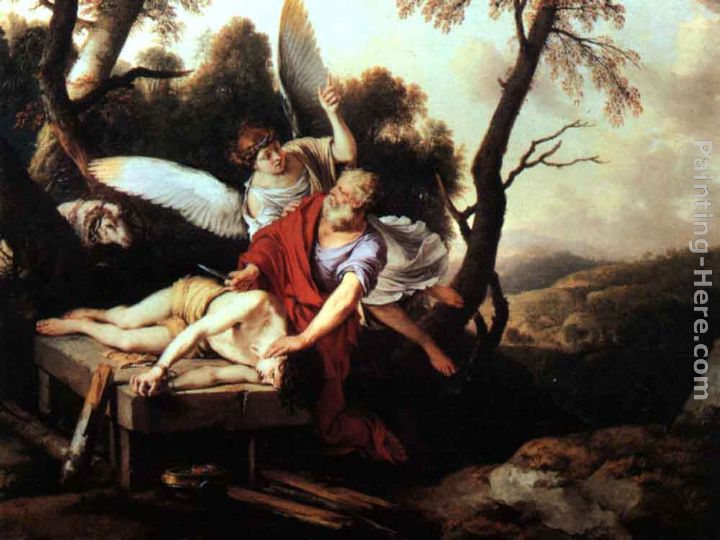 720x540 Laurent De La Hire Abraham Sacrificing Isaac Painting Anysize 50 - Abraham Isaac Painting