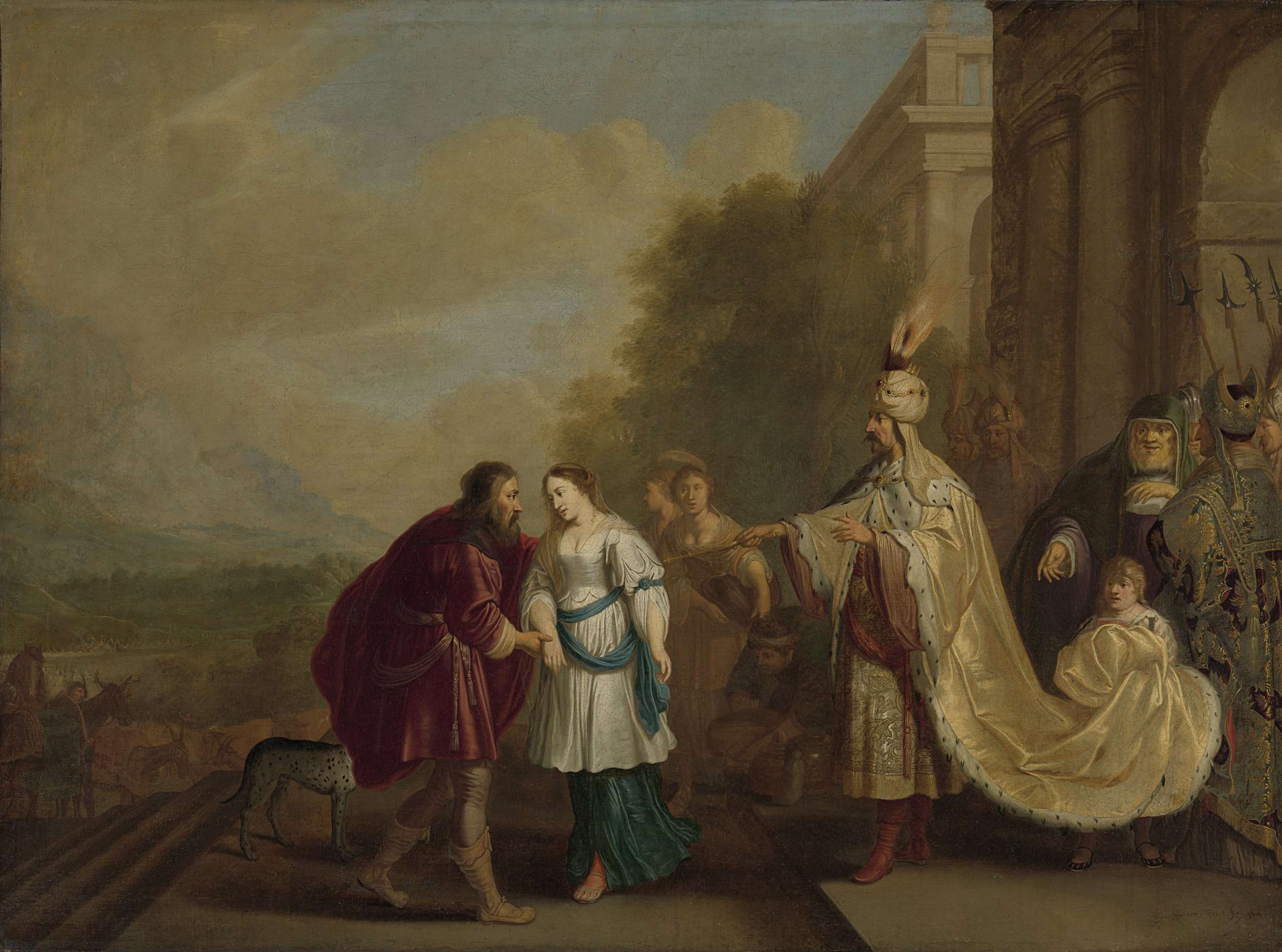 2500x1857 Pharaoh Gives Sarah Back To Abraham. 1640 Painting Isaac Isaacsz - Abraham Isaac Painting