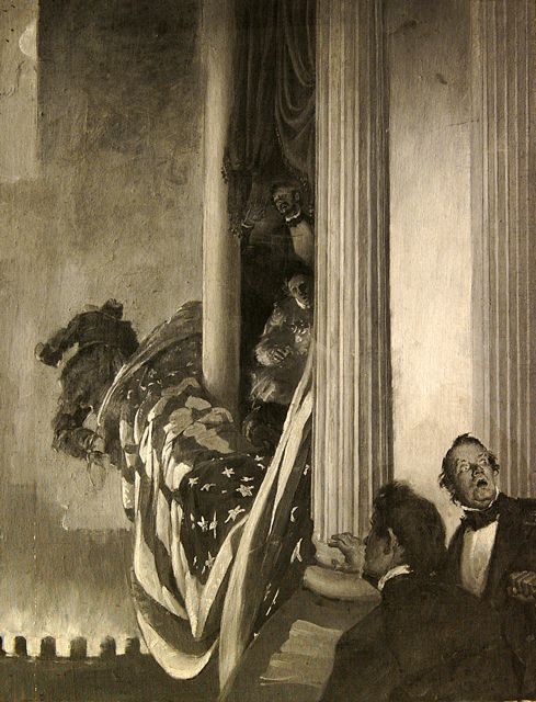 489x640 Jay Hambidge The Assassination Of Lincoln. Shaping America - Abraham Lincoln Assassination Painting