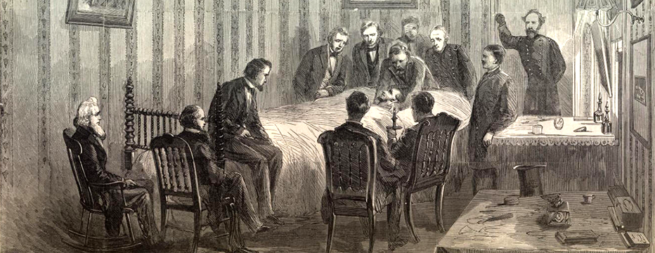 932x360 Lincoln's Last Hours Circulating Now From Nlm - Abraham Lincoln Assassination Painting