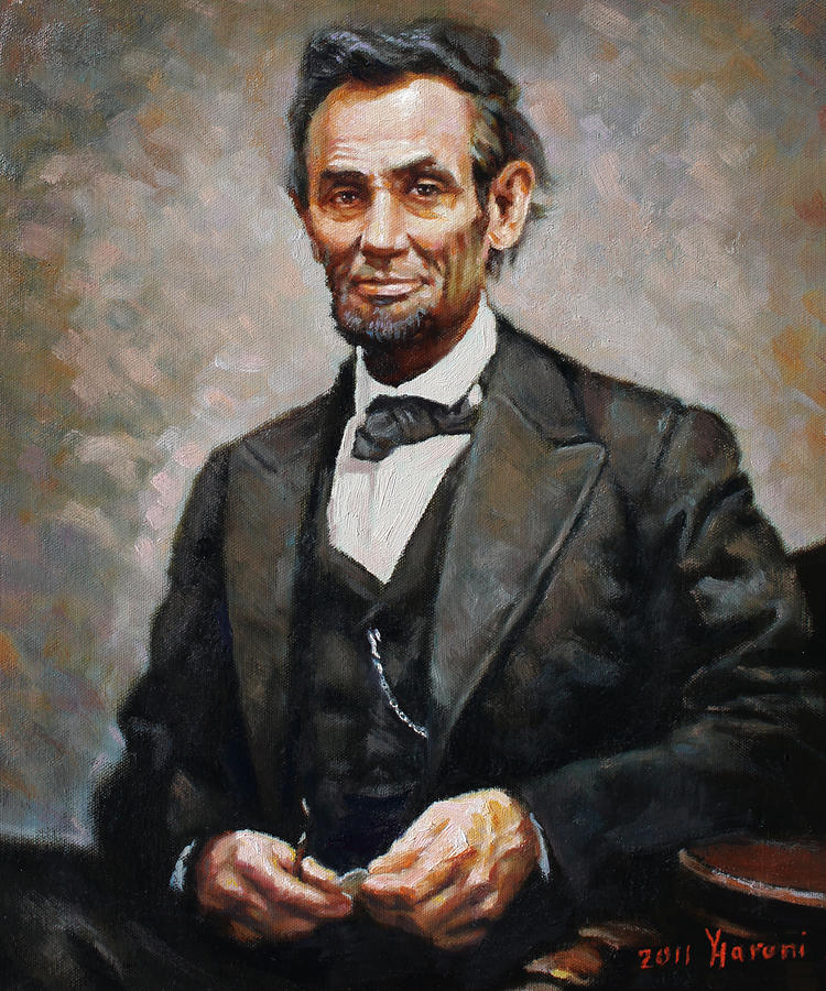 750x900 Abraham Lincoln Painting By Ylli Haruni - Abraham Lincoln Oil Painting