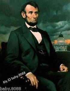 233x300 Handmade Oil Painting Portrait America President Abraham Lincoln - Abraham Lincoln Oil Painting