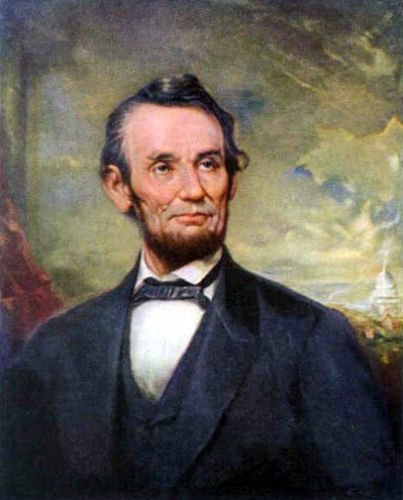 403x500 Portrait Oil Painting On Canvas Abraham Lincoln 485 In Painting - Abraham Lincoln Oil Painting