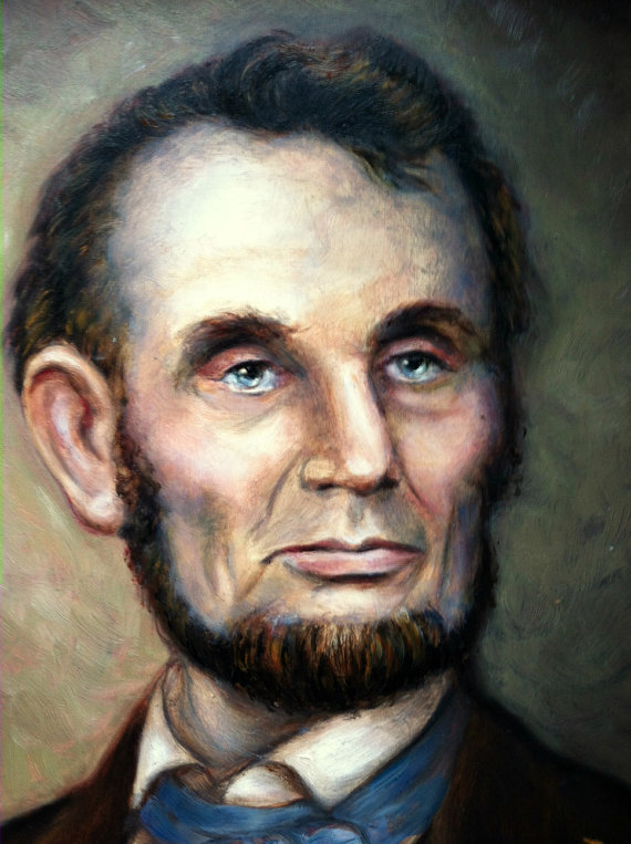 570x763 Print Abraham Lincoln Portrait - Abraham Lincoln Portrait Painting