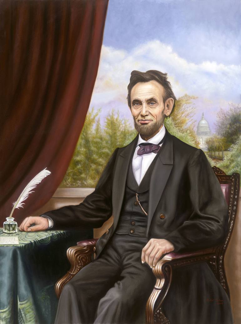 770x1036 Saatchi Art Abraham Lincoln's Exclusive Portrait (Comes W Frame - Abraham Lincoln Portrait Painting