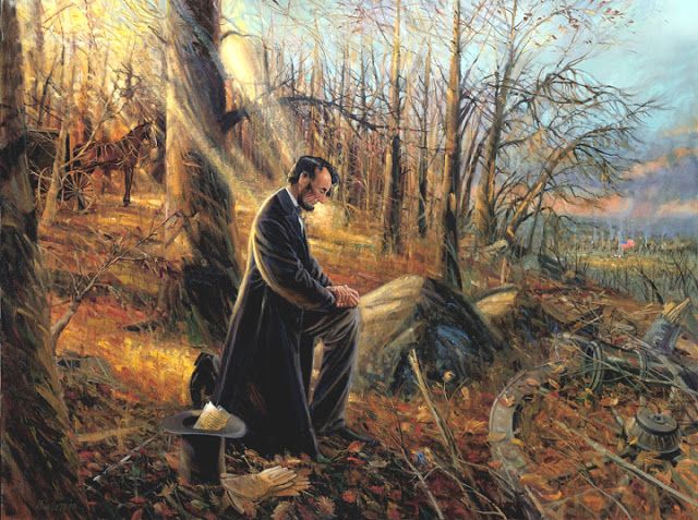 640x477 Painting Of President Lincoln Praying Love This One. Abraham - Abraham Lincoln Praying Painting