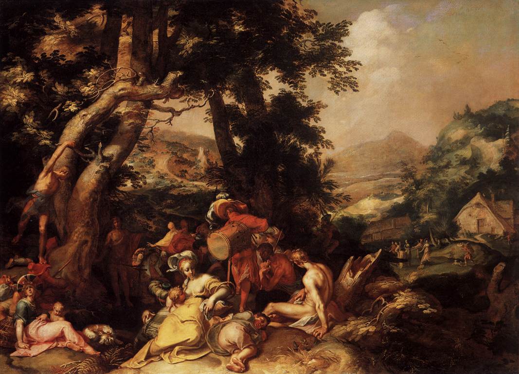 1067x770 The Preaching Of St John The Baptist 1595 1600 Painting Abraham - Abraham Painting