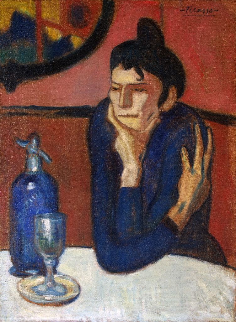 752x1028 Pablo Picasso Absinthe Drinker, 1901 - Absinthe Drinker Painting