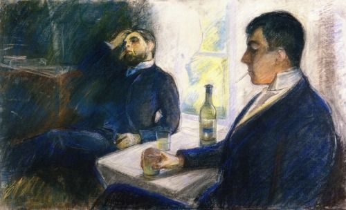 500x304 The Absinthe Drinker Painting The Absinthe Drinkers Edvard Munch - Absinthe Drinker Painting