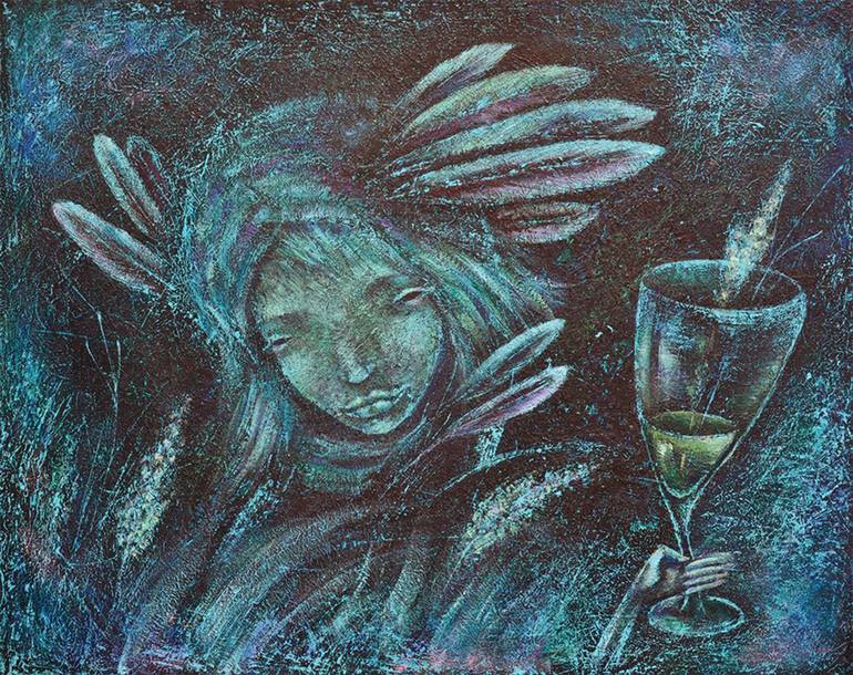 770x610 Saatchi Art Absinthe Painting By Anna Petrova - Absinthe Painting