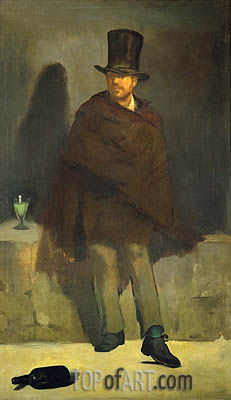 231x400 The Absinthe Drinker Manet Painting Reproduction 13619 Topofart - Absinthe Painting