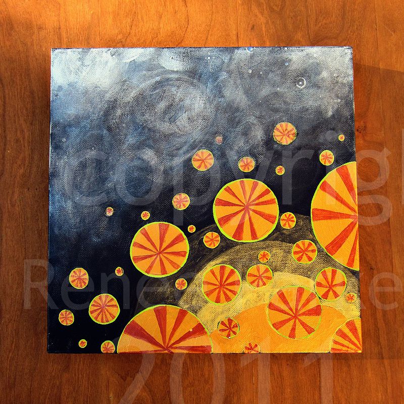 800x800 Original Abstract Acrylic Circles On Canvas Painting Porchlight - Abstract Acrylic Painting On Canvas