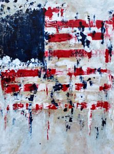 222x300 Abstract American Flag Paintings - Abstract American Flag Painting