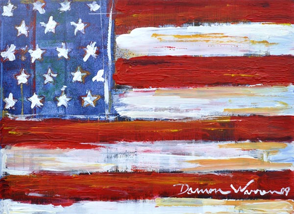 600x437 American Flag (043) - Abstract American Flag Painting