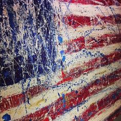 236x236 American Flag Abstract Painting - Abstract American Flag Painting