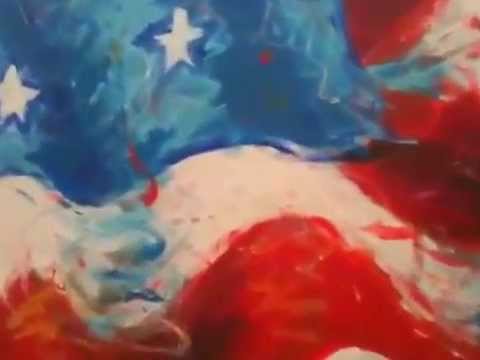 480x360 American Flag Painting By Venus - Abstract American Flag Painting