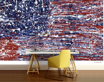 340x270 3d Abstract Mural Abstract Wall Mural Graffiti Wall Mural - Abstract American Flag Painting