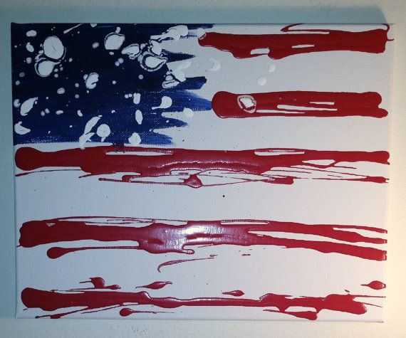 570x475 Abstract American Flag Painting 11 X 14 American Flag Painting - Abstract American Flag Painting