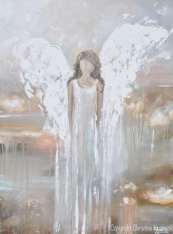 356x480 Giclee Print Abstract Angel Painting Fine Art Guardian Angel - Abstract Angel Painting