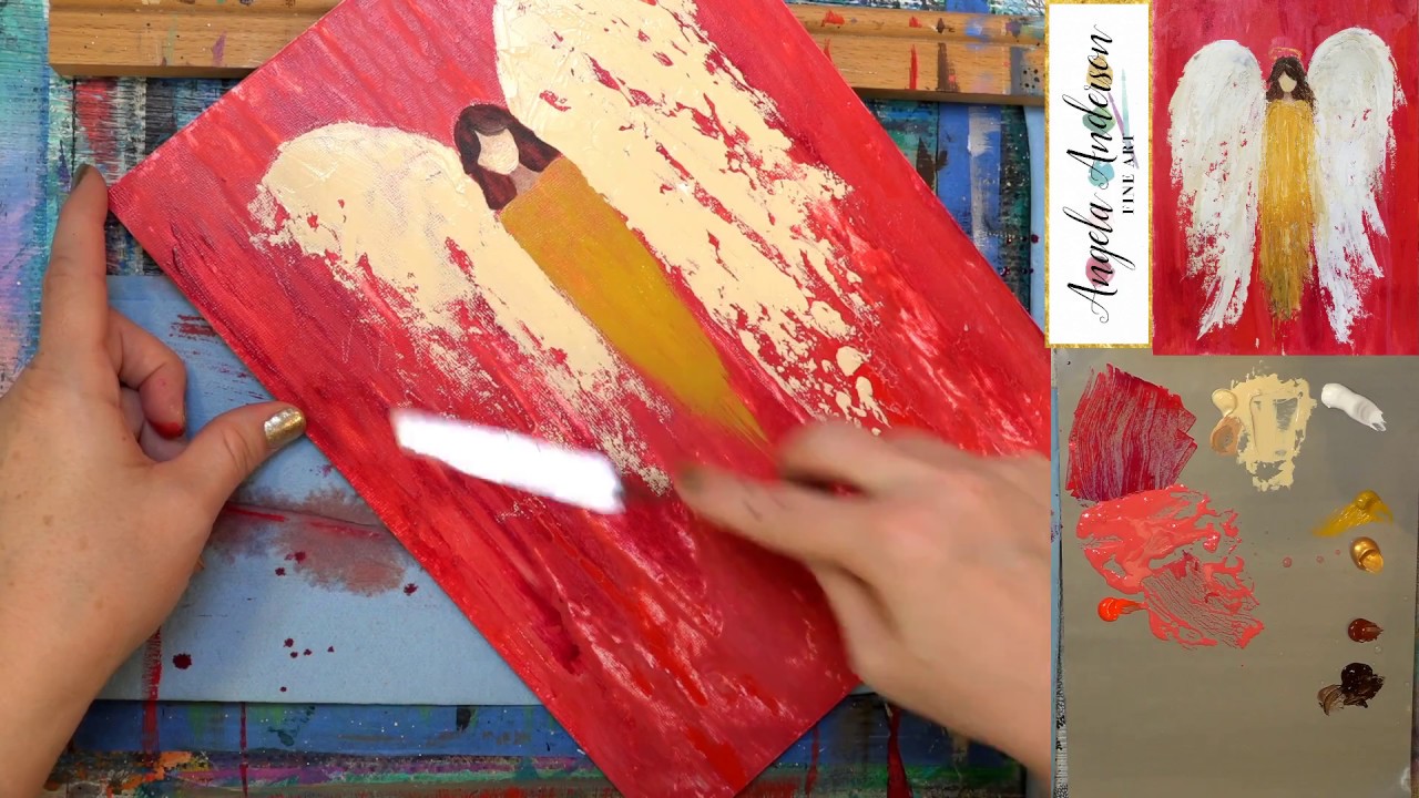 1280x720 Abstract Angel Palette Knife Tutorial Live Acrylic Painting - Abstract Angel Painting