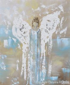 236x285 Angel Painting Forever By Your Side Original Fine Art, Abstract - Abstract Angel Painting