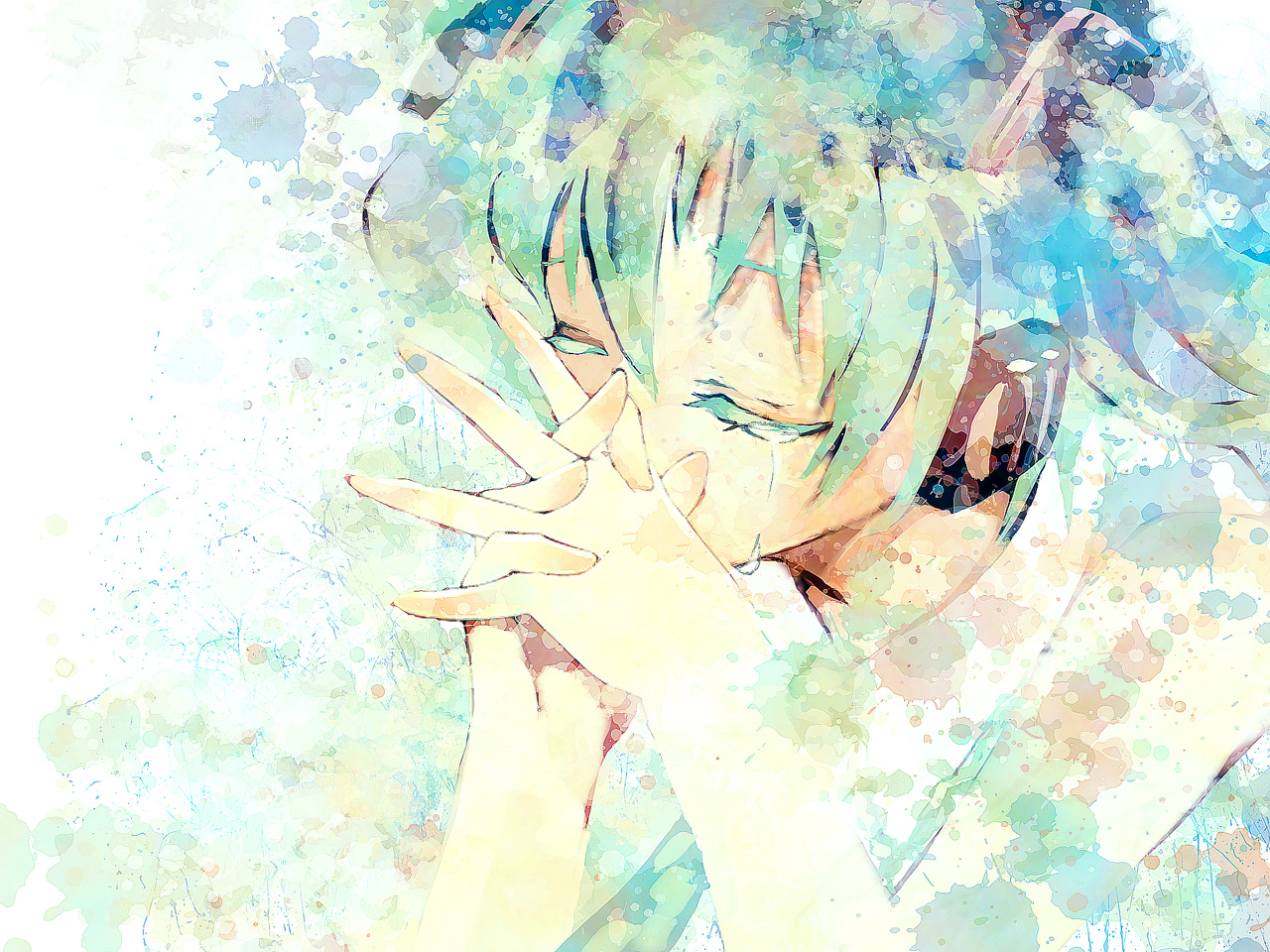 1280x960 Hatsune Miku - Abstract Anime Painting