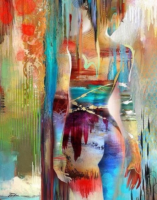 500x638 Abstract Figure Painting, Have No Words For How Breathtaking This - Abstract Anime Painting