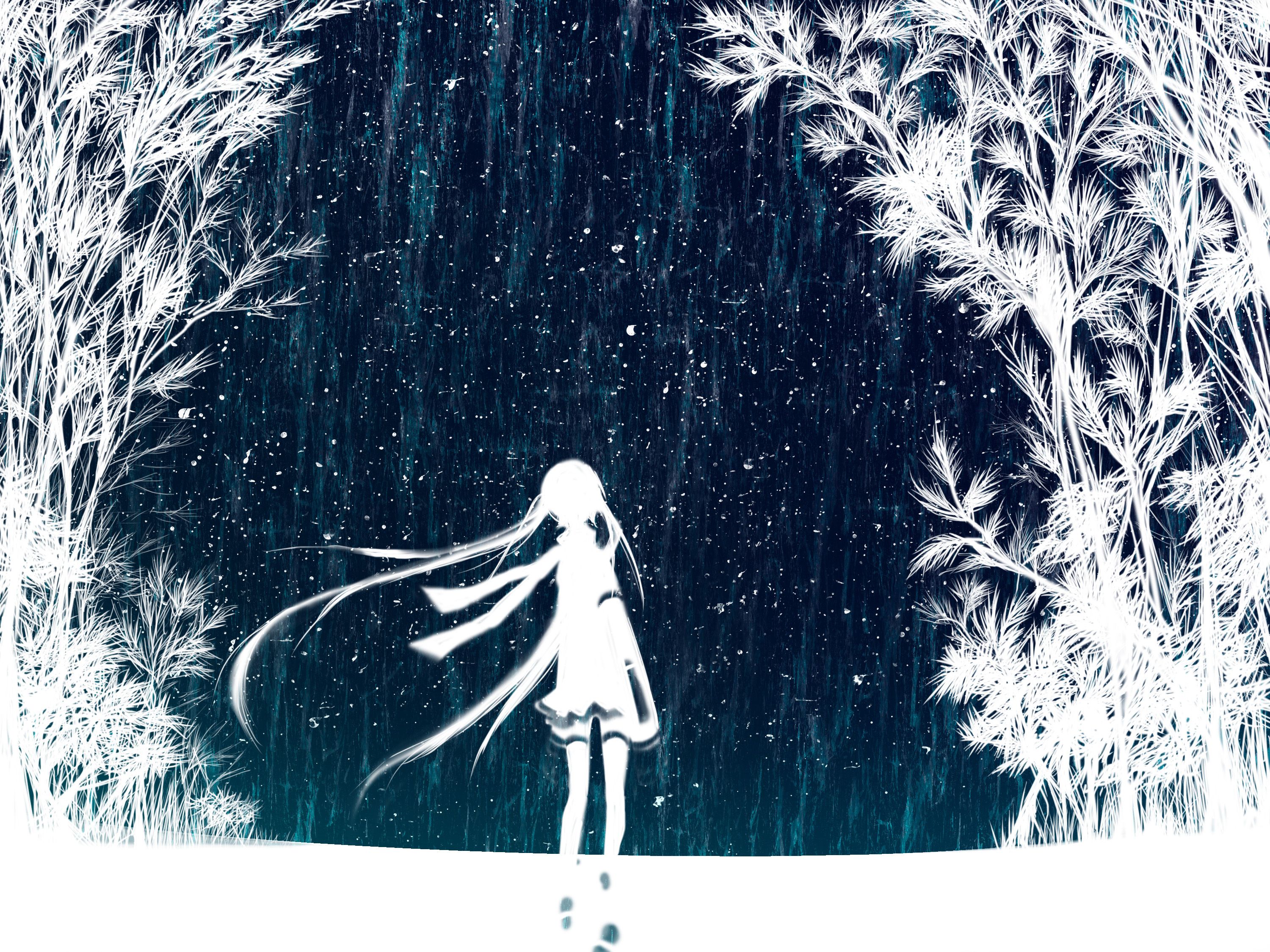 3000x2250 Alone In The Rain, Abstract, Anime, Aqua, Awesome, Beautiful - Abstract Anime Painting
