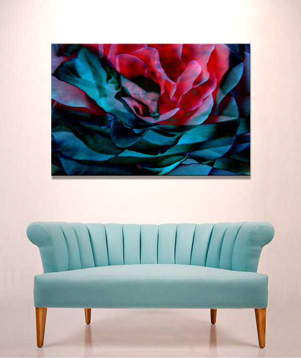 600x714 Abstract Flower Paintings Romance Abstract Flower Art Canvas Print - Abstract Art Flowers Painting