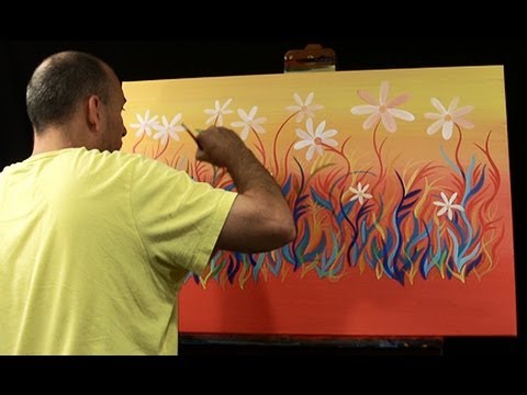 480x360 How To Paint Abstract Flowers Live Art Painting By Raeart - Abstract Art Flowers Painting