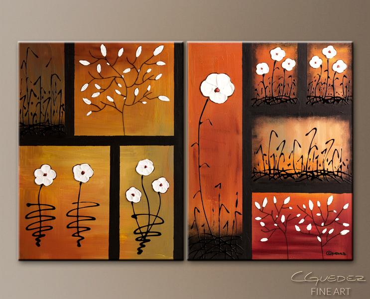 743x600 Original Abstract Art Painting - Abstract Art Flowers Painting