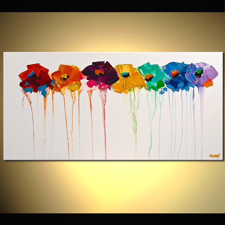 788x788 Painting - Abstract Art Flowers Painting