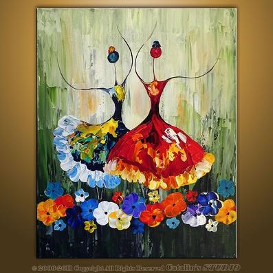 397x397 Hand Painted Canvas Oil Paintings Unframed Ballet Abstract Art - Abstract Art Painting
