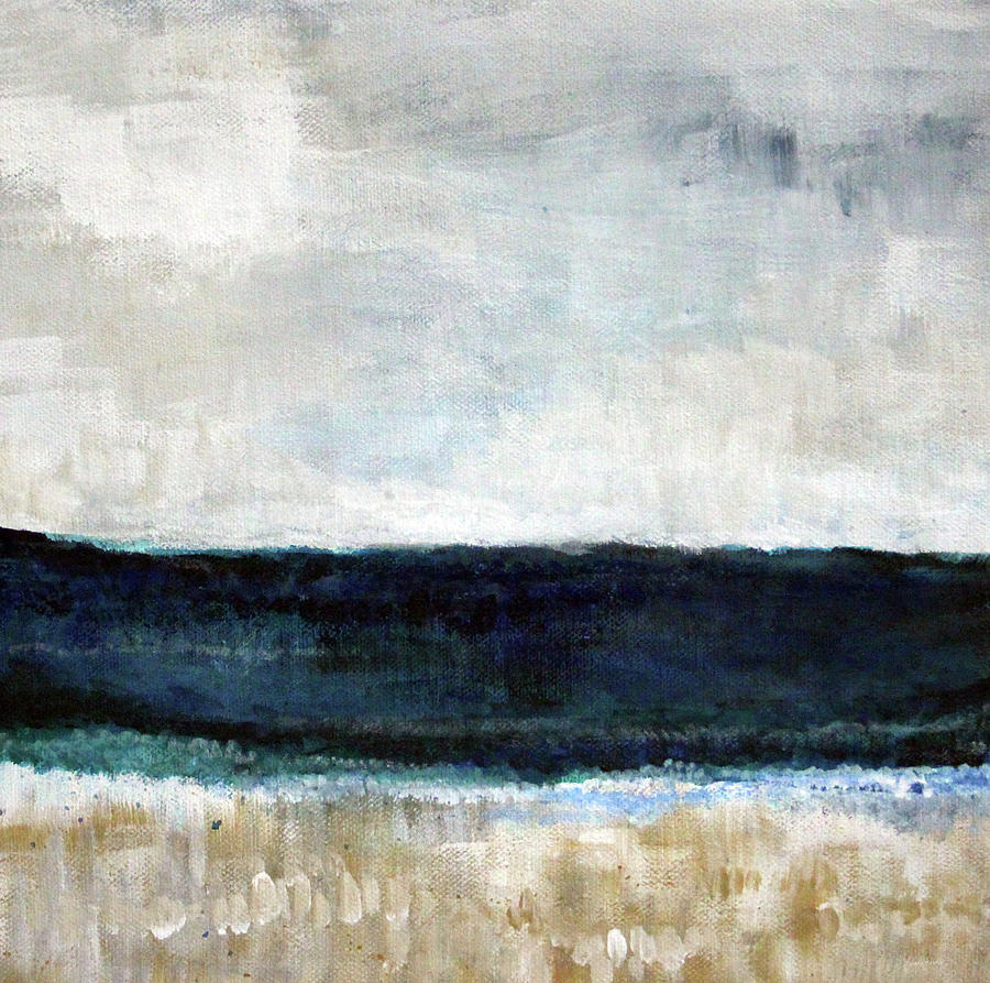 900x893 Beach Abstract Painting Painting By Linda Woods - Abstract Beach Painting