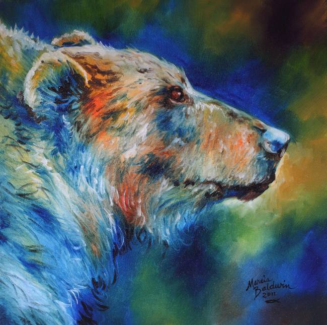 650x645 Bear Abstract By Marcia Baldwin - Abstract Bear Painting
