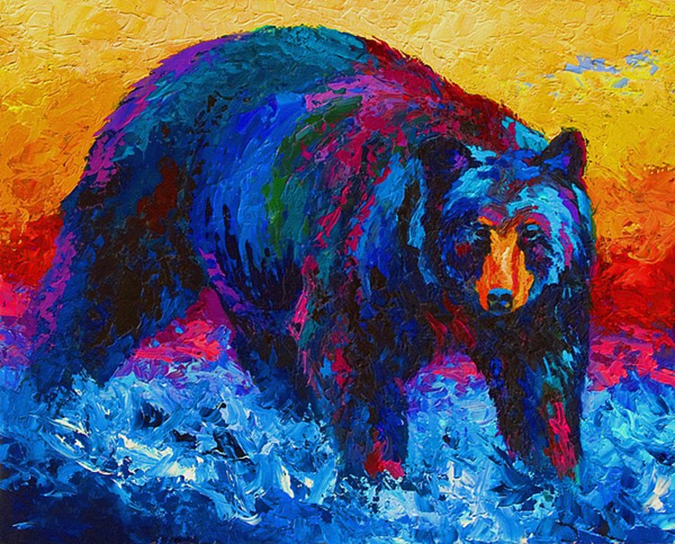 750x605 Modern Living Room Wall Art Abstract Oil Painting On Sprayed - Abstract Bear Painting