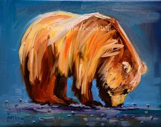 236x186 Abstract Animal Art - Abstract Bear Painting