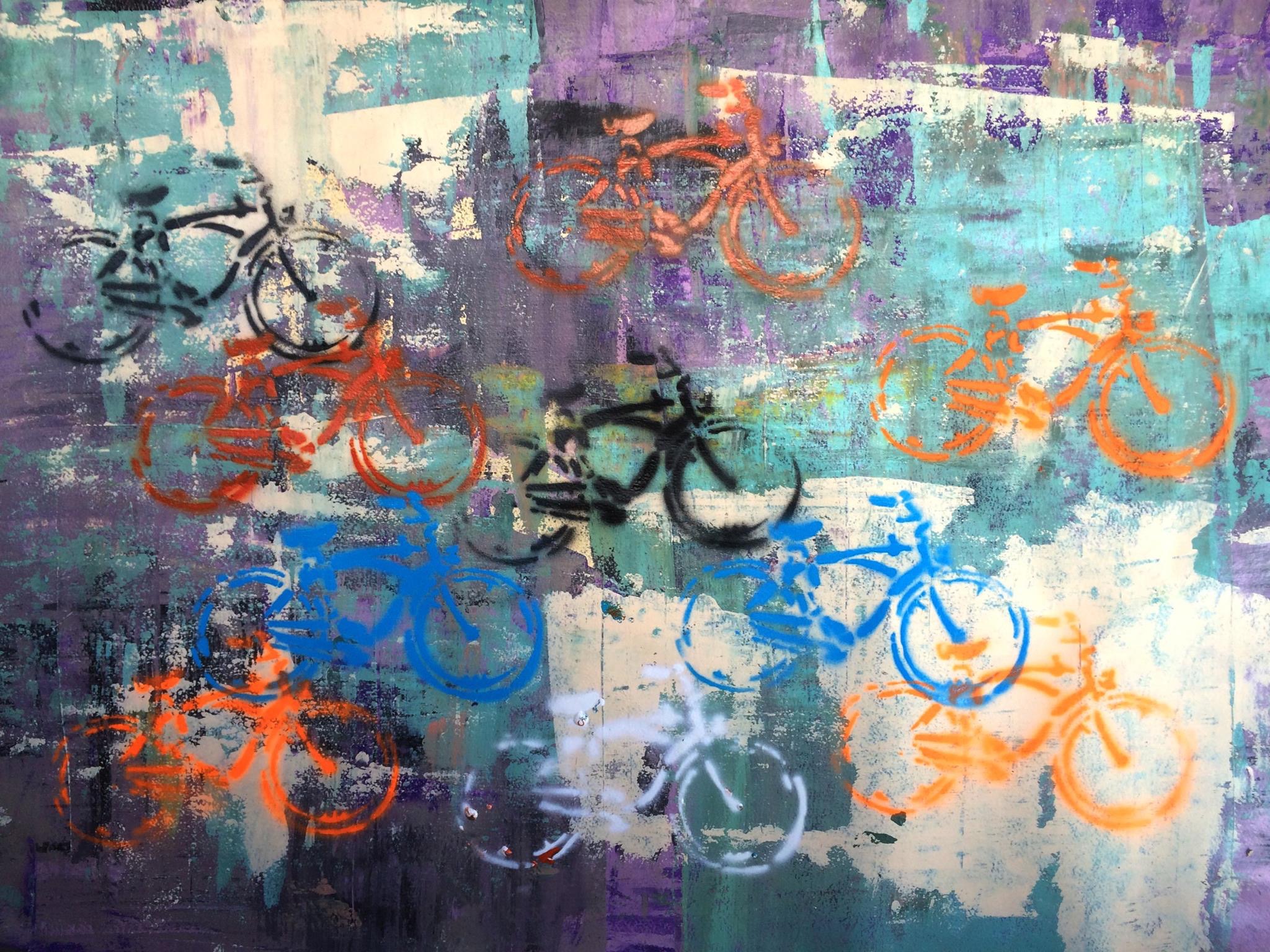Abstract Bicycle Painting 11 