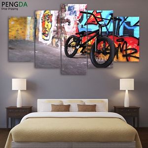 300x300 Bicycle Bike Painting Abstract Print Modern Canvas Wall Art Poster - Abstract Bicycle Painting