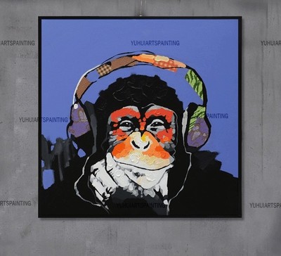 400x364 Hand Painted Canvas Oil Paintings Lovely Bear Riding Bicycle Wall - Abstract Bicycle Painting