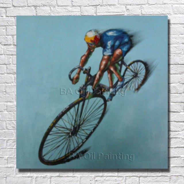 640x640 High Quality Hand Painted Canvas Art Abstract Ride Bicycle Oil - Abstract Bicycle Painting