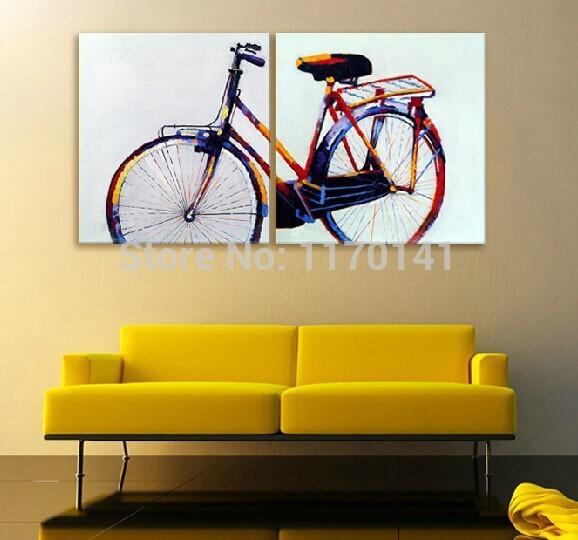 578x540 2018 Abstract Bicycle Paintings Decorated Oil Painting Handpainted - Abstract Bicycle Painting