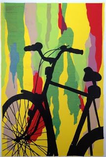 abstract bicycle painting