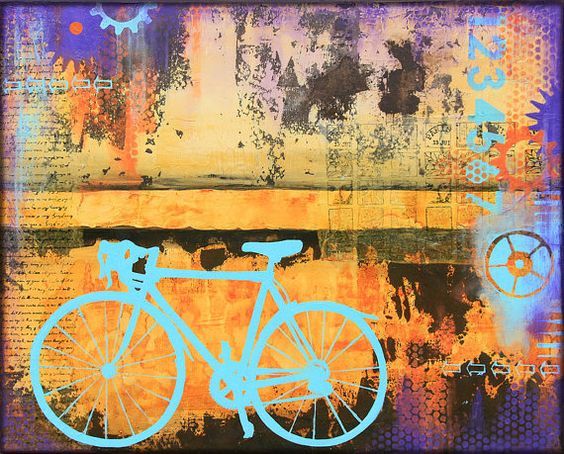 Abstract Bicycle Painting at PaintingValley.com | Explore collection of ...